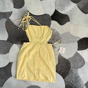 SuperDown Yellow Backless dress size small new with tags